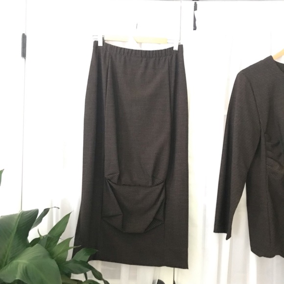 LILITH PARIS Check 2 Piece Gathered / Rusched Suit Set Sz L - Picture 15 of 16